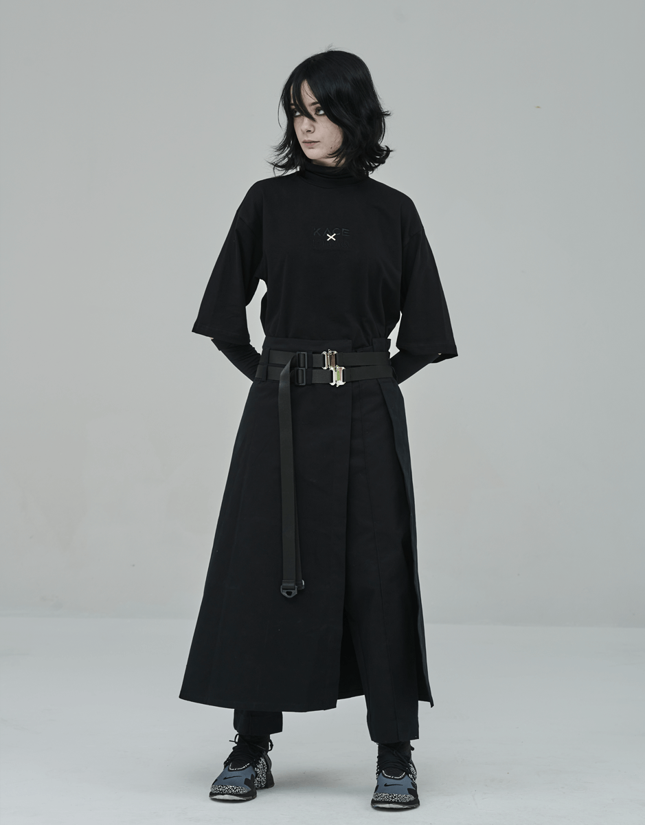 Calça c/ Saia Removível Preta Kace x Pitayaq Techwear Feminina Frente