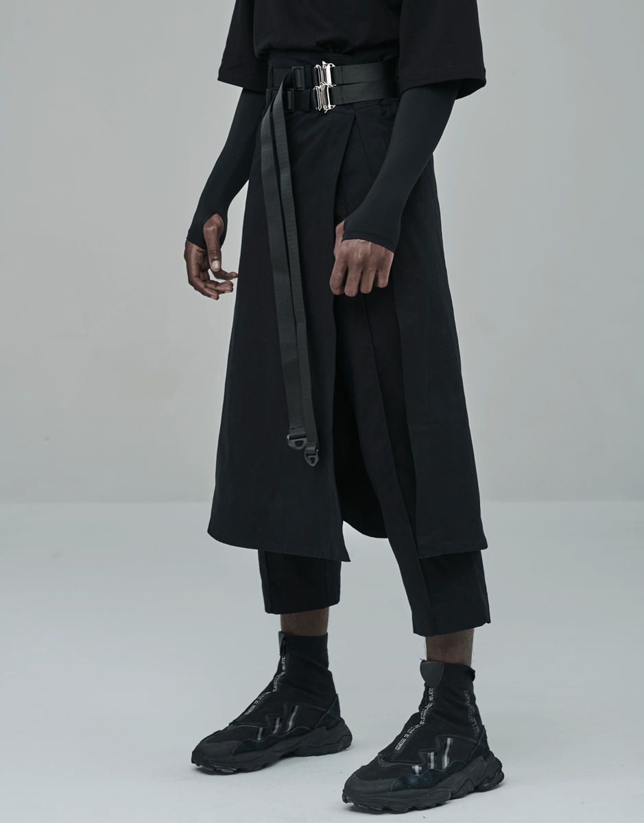 Calça c/ Saia Removível Preta Kace x Pitayaq Techwear Lateral