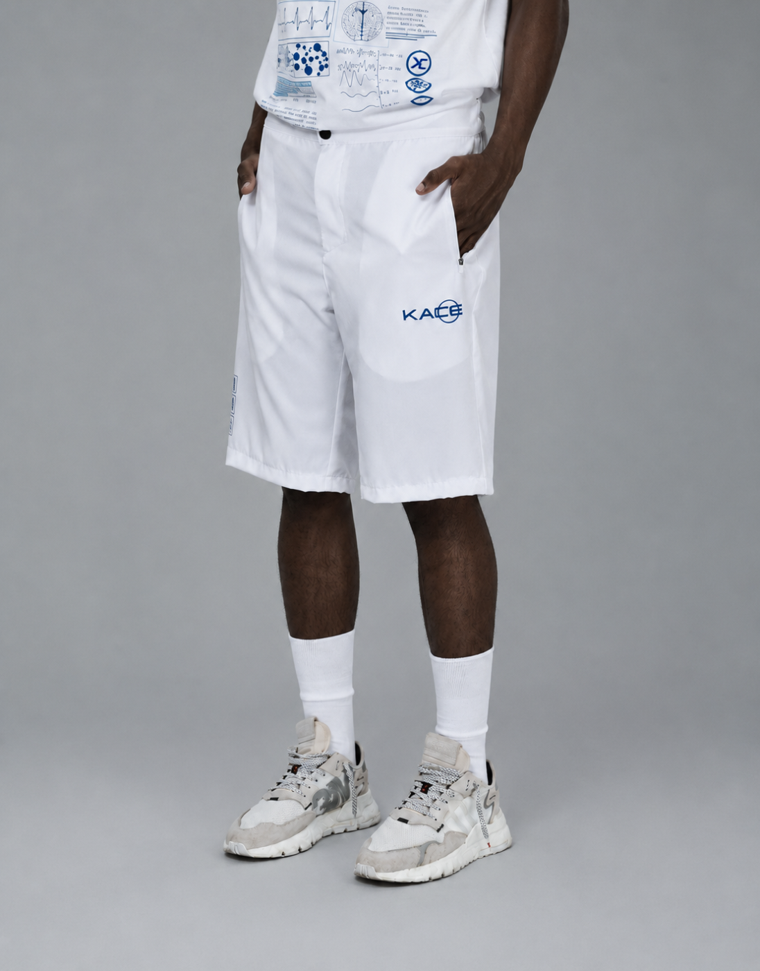White Tech Bermuda Shorts Research Kace