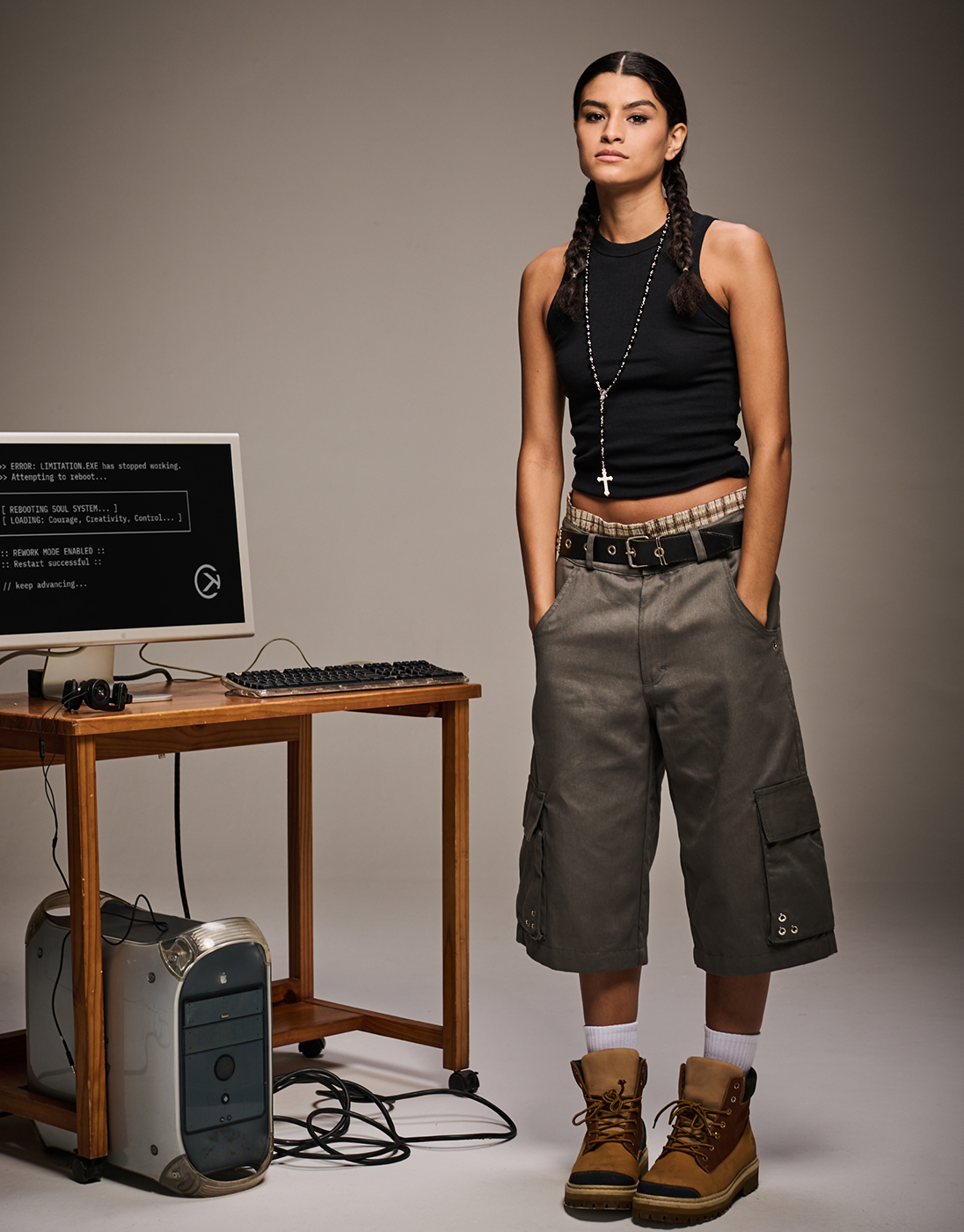 Rework Gray Bermuda Shorts