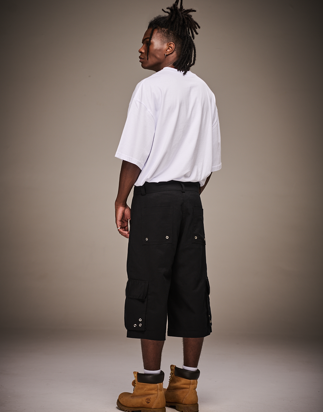 Black Rework Bermuda Shorts