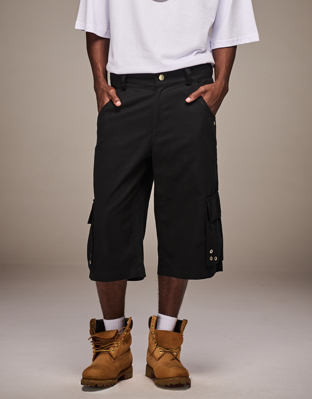 Black Rework Bermuda Shorts