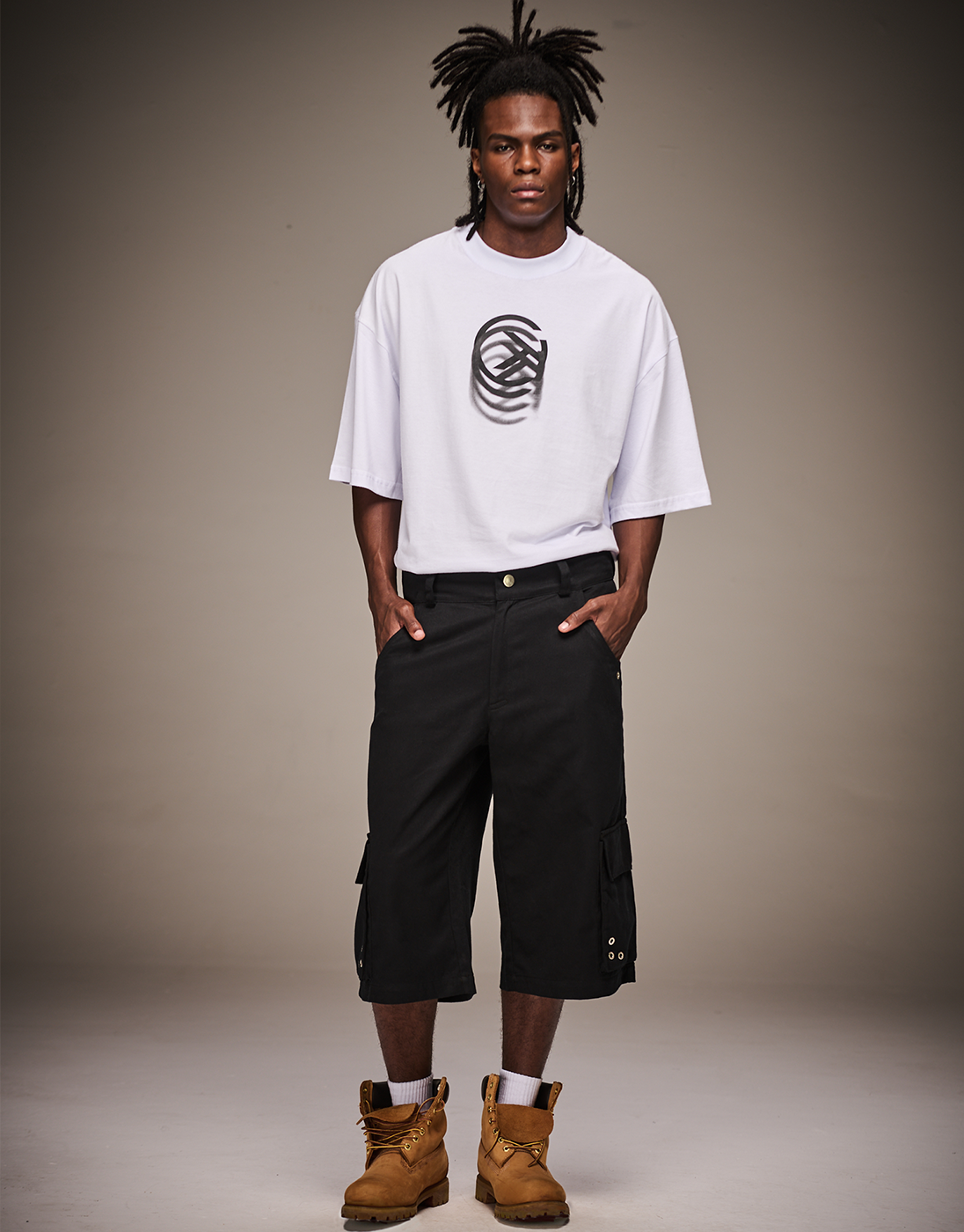 Black Rework Bermuda Shorts