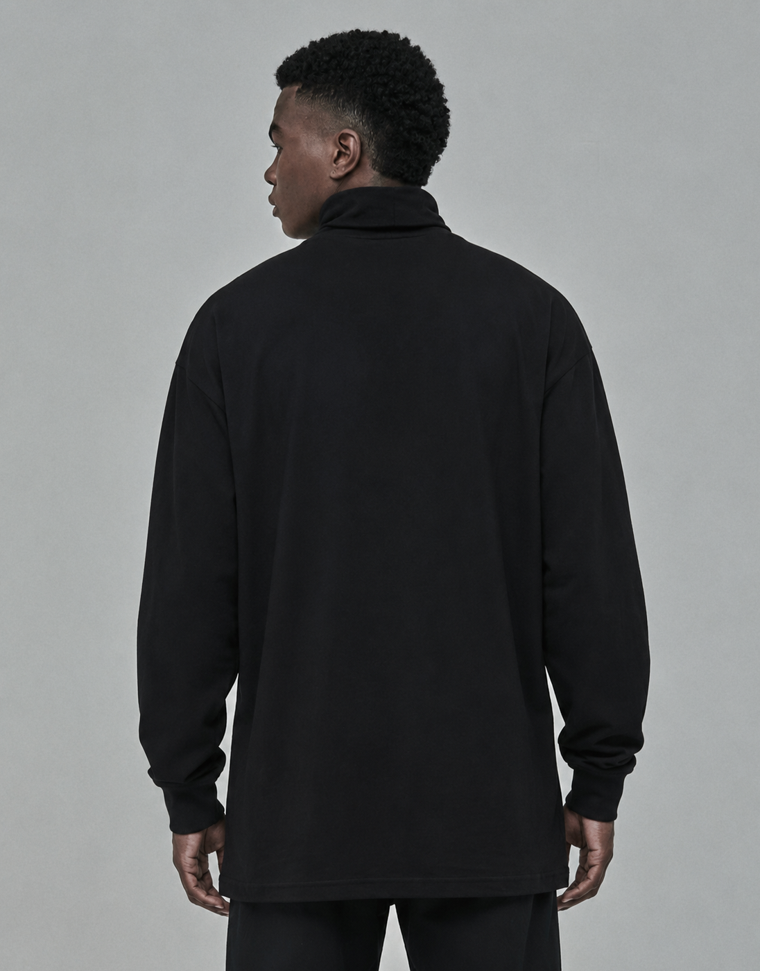 Women's Mock Neck Fleece Sweatshirt Black