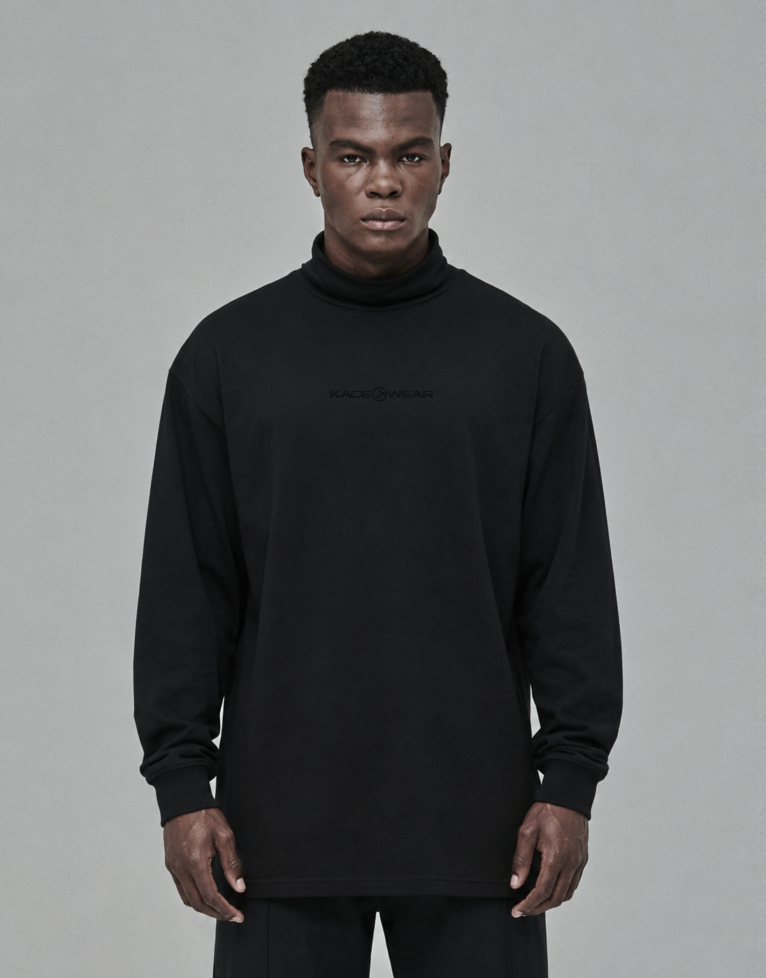 Women's Mock Neck Fleece Sweatshirt Black