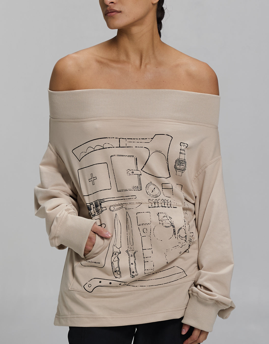 Sweatshirt Hunt Light Beige