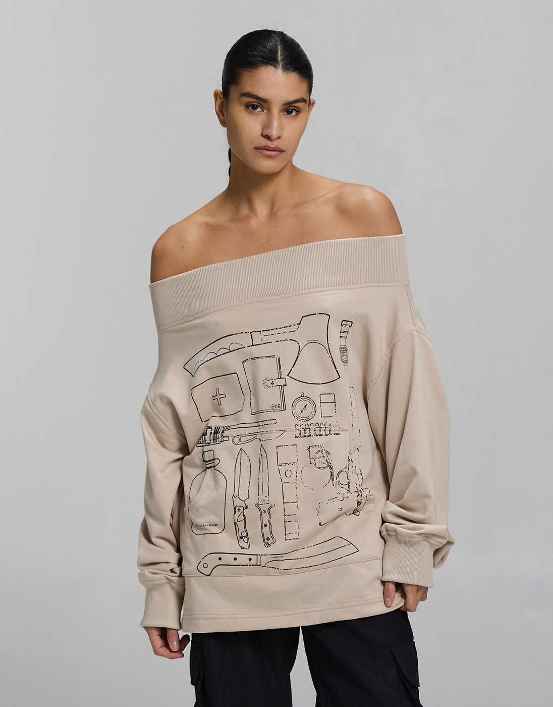 Sweatshirt Hunt Light Beige