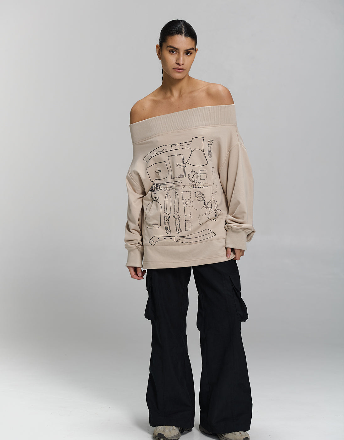 Sweatshirt Hunt Light Beige