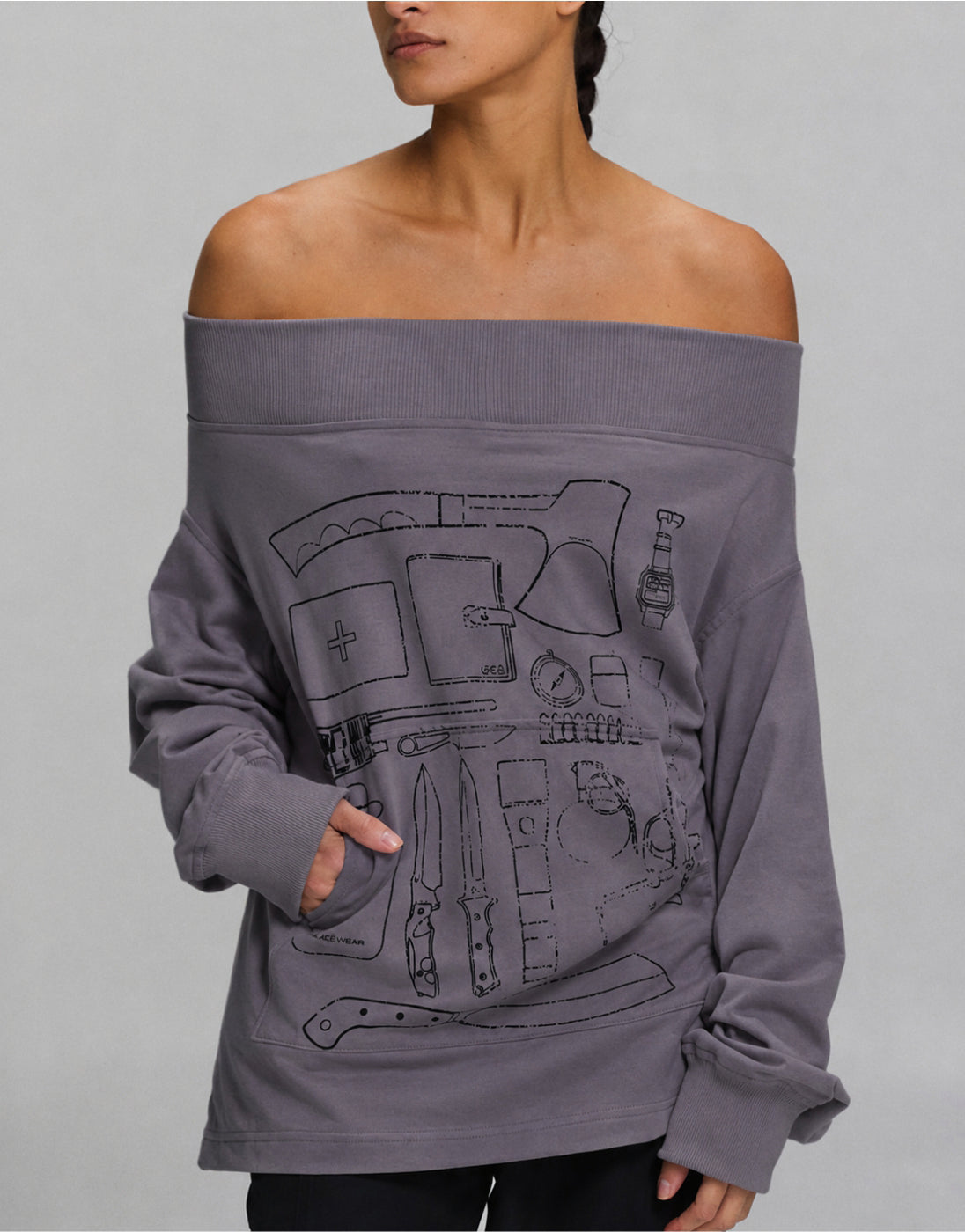 Gray Hunt Fleece Sweatshirt