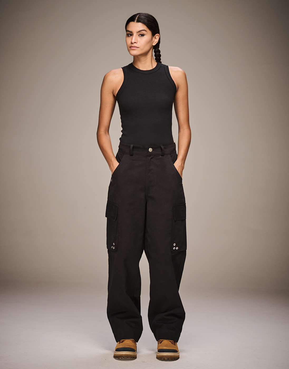 Black Reworked Baggy Pants