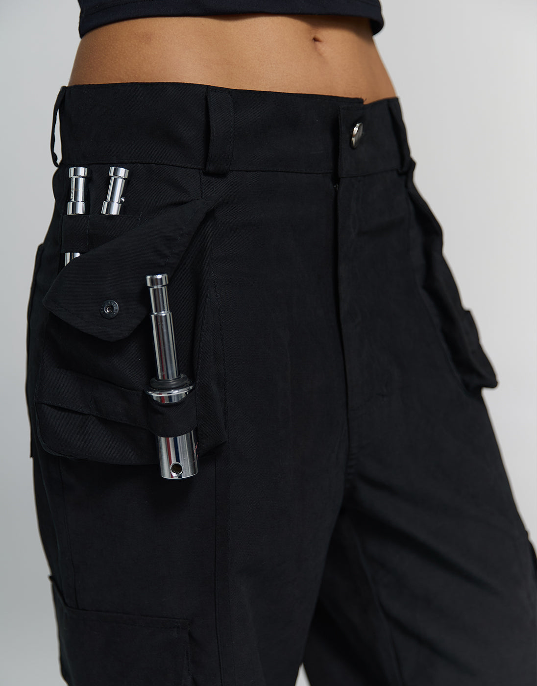 Black Utility Flare Pants