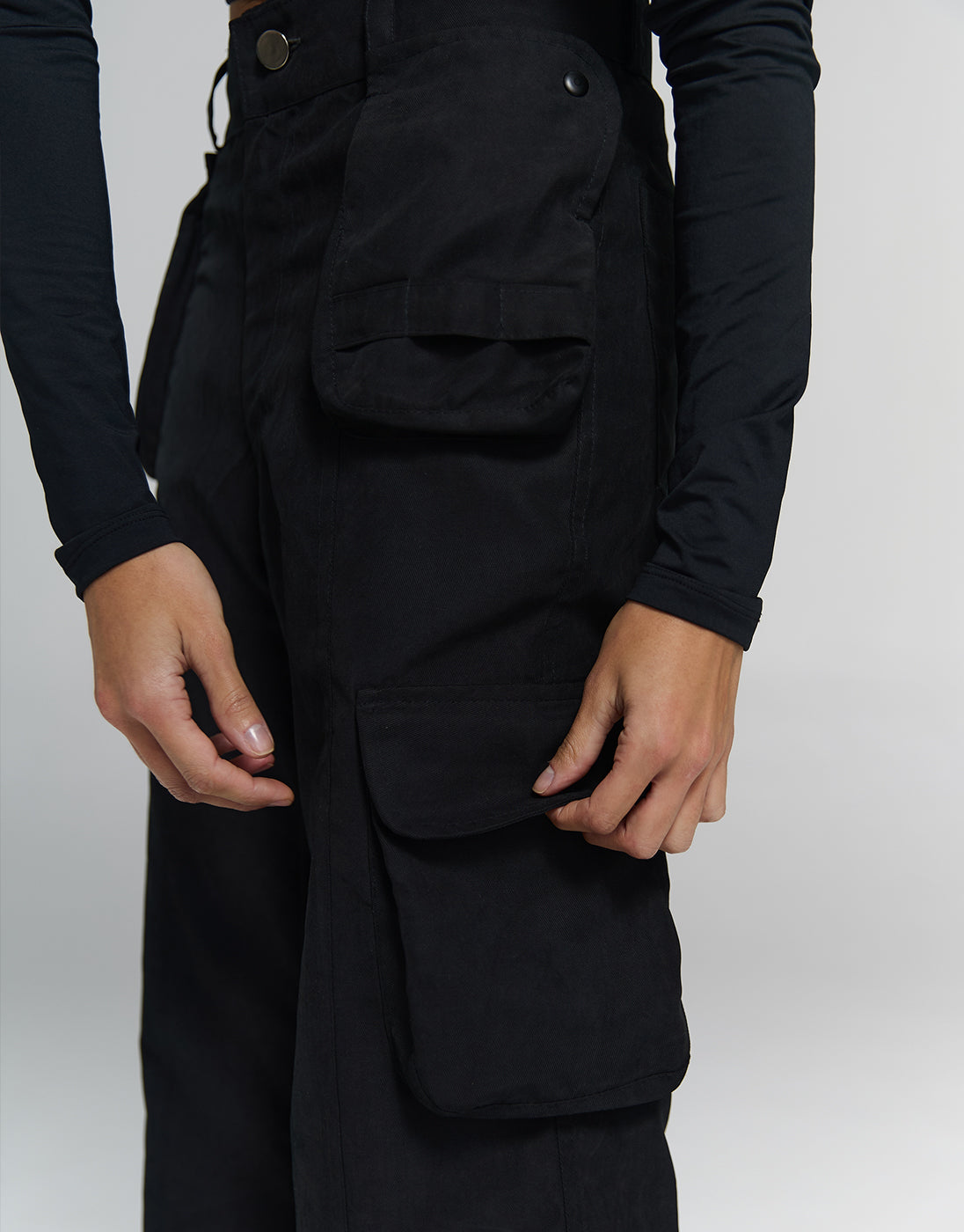 Black Utility Flare Pants