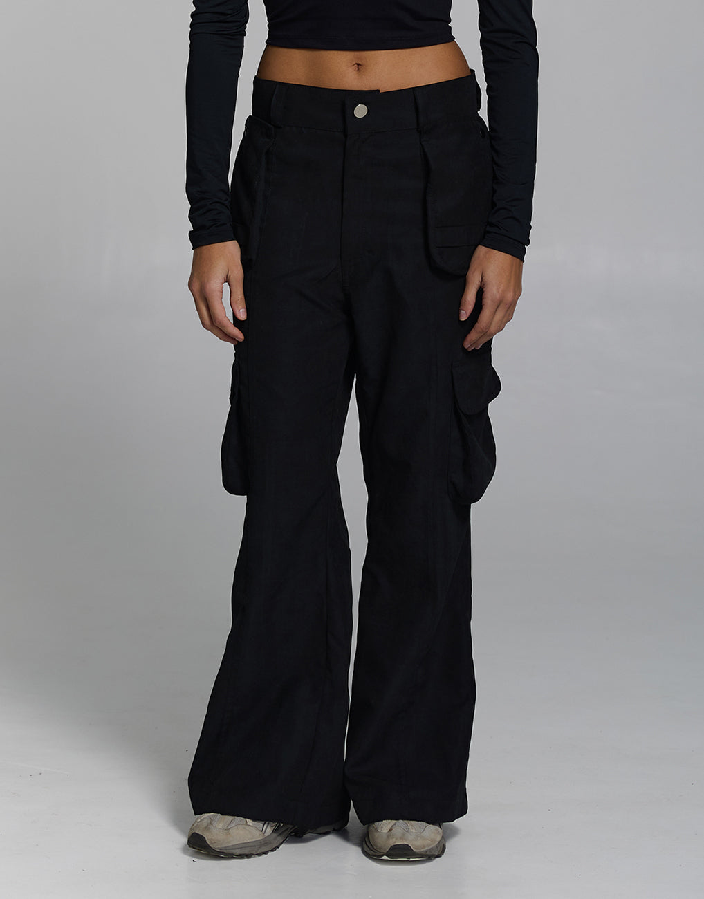 Black Utility Flare Pants