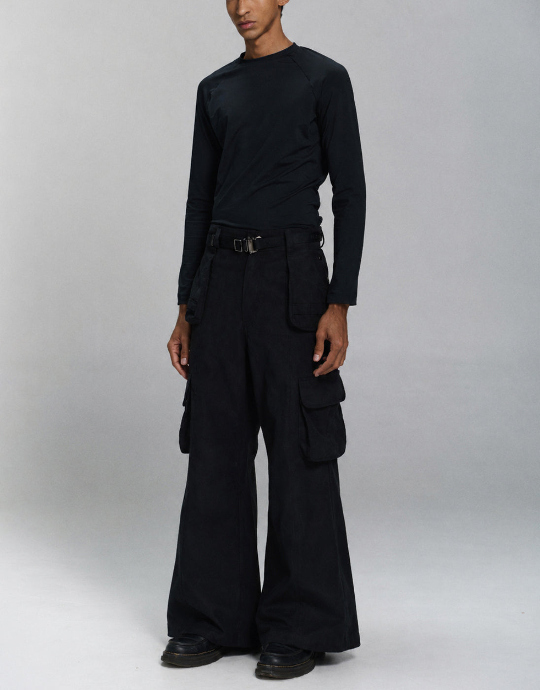 Black Utility Flare Pants