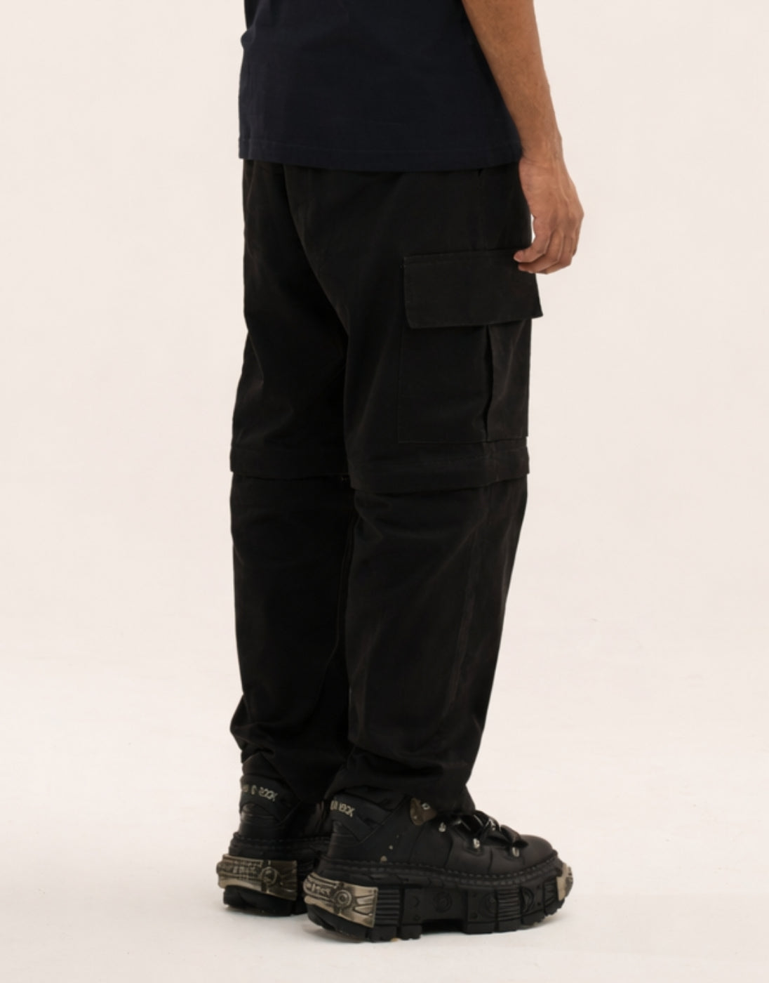 Black Modular Cargo Pants