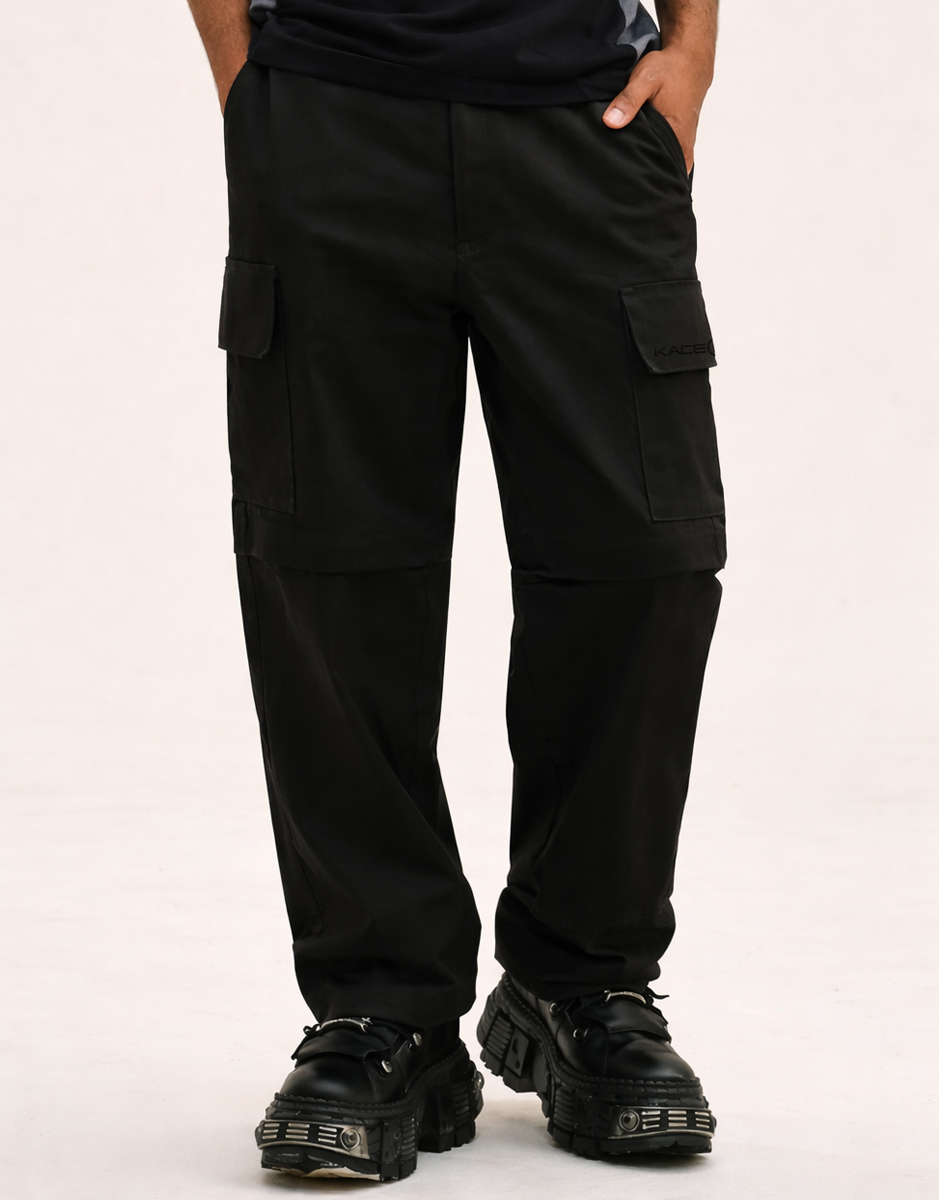 Black Modular Cargo Pants