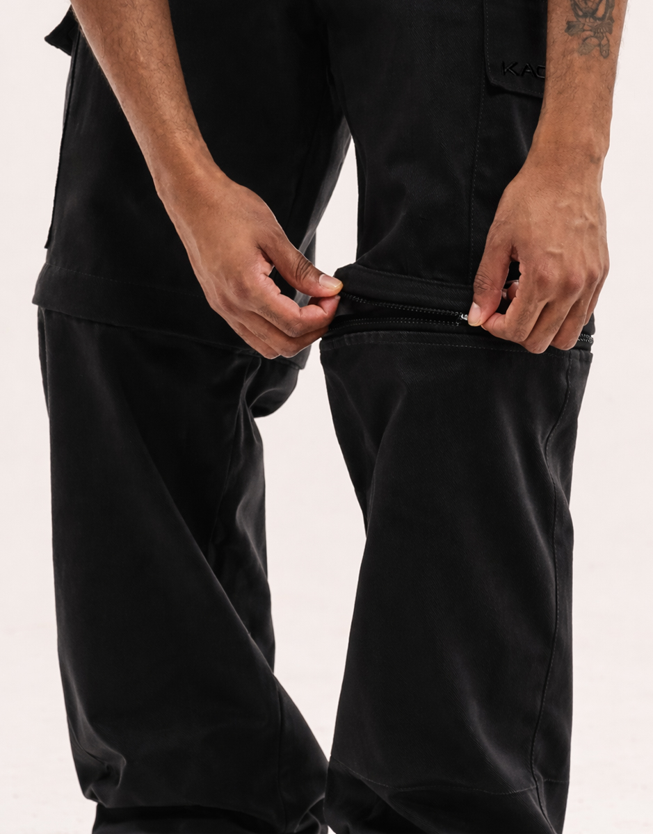 Black Modular Cargo Pants