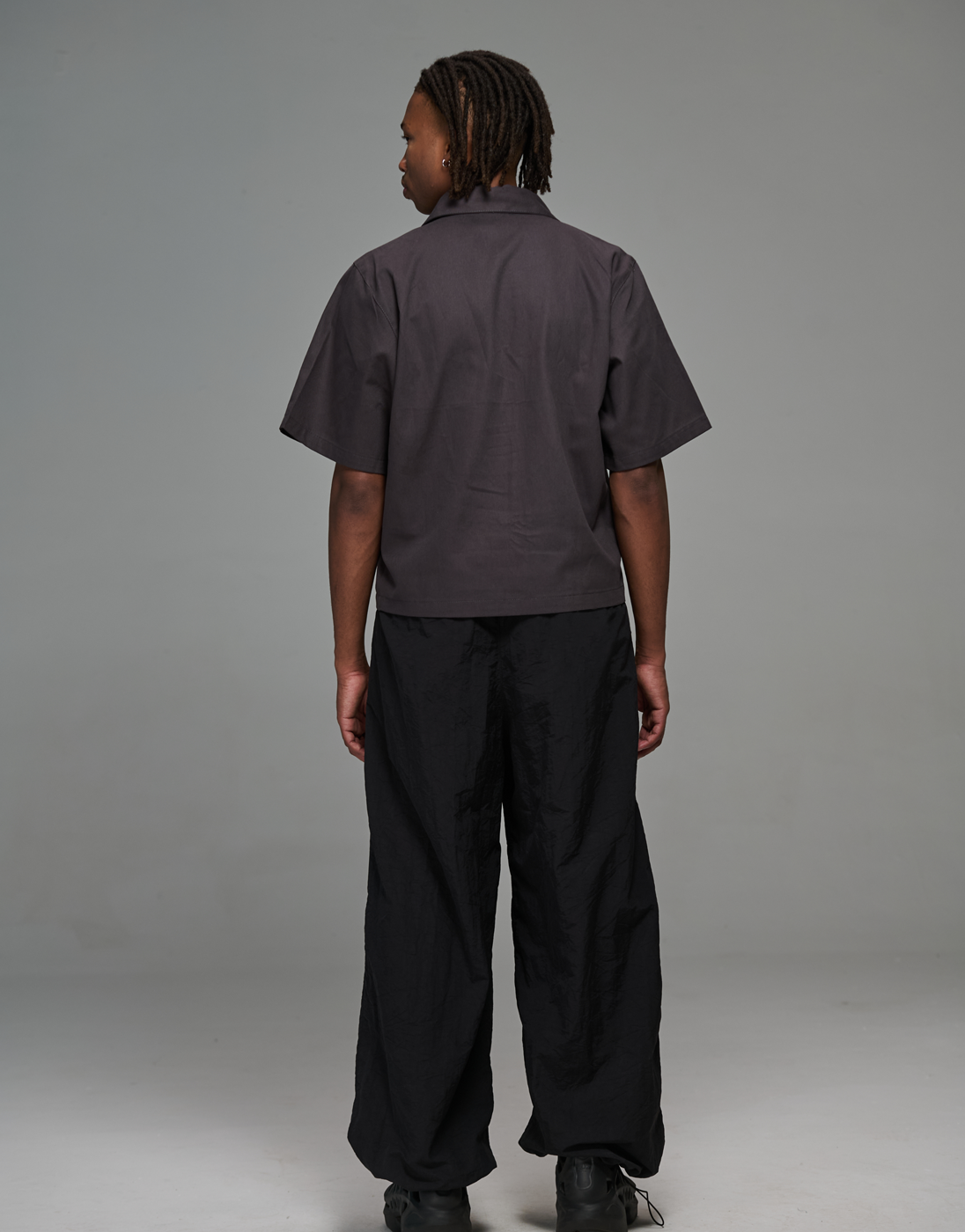 Grey Reworked Boxy Button-Up Shirt