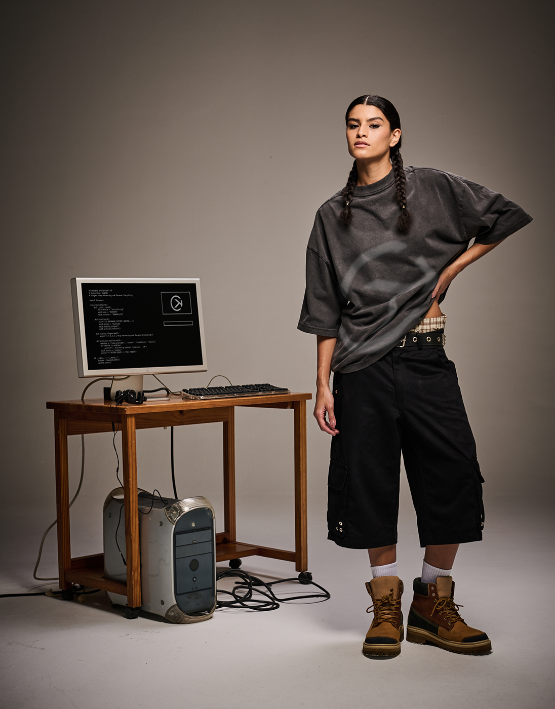 Sun Faded Boxy T-Shirt - Gray