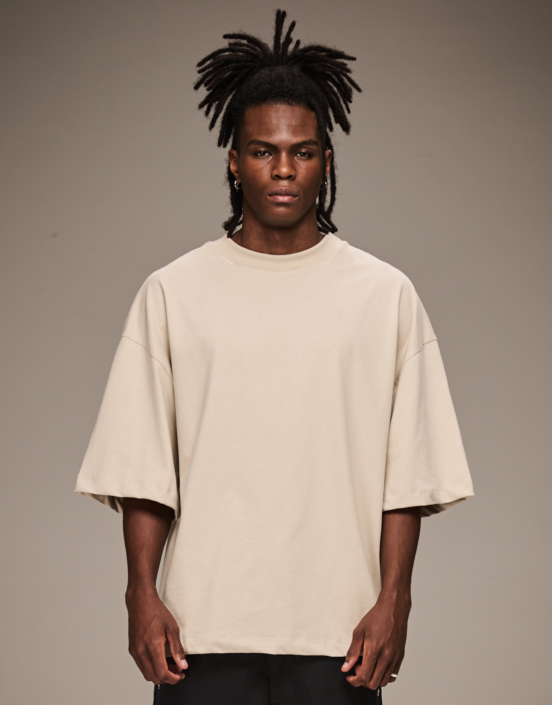 Stonewashed Boxy T-Shirt Beige