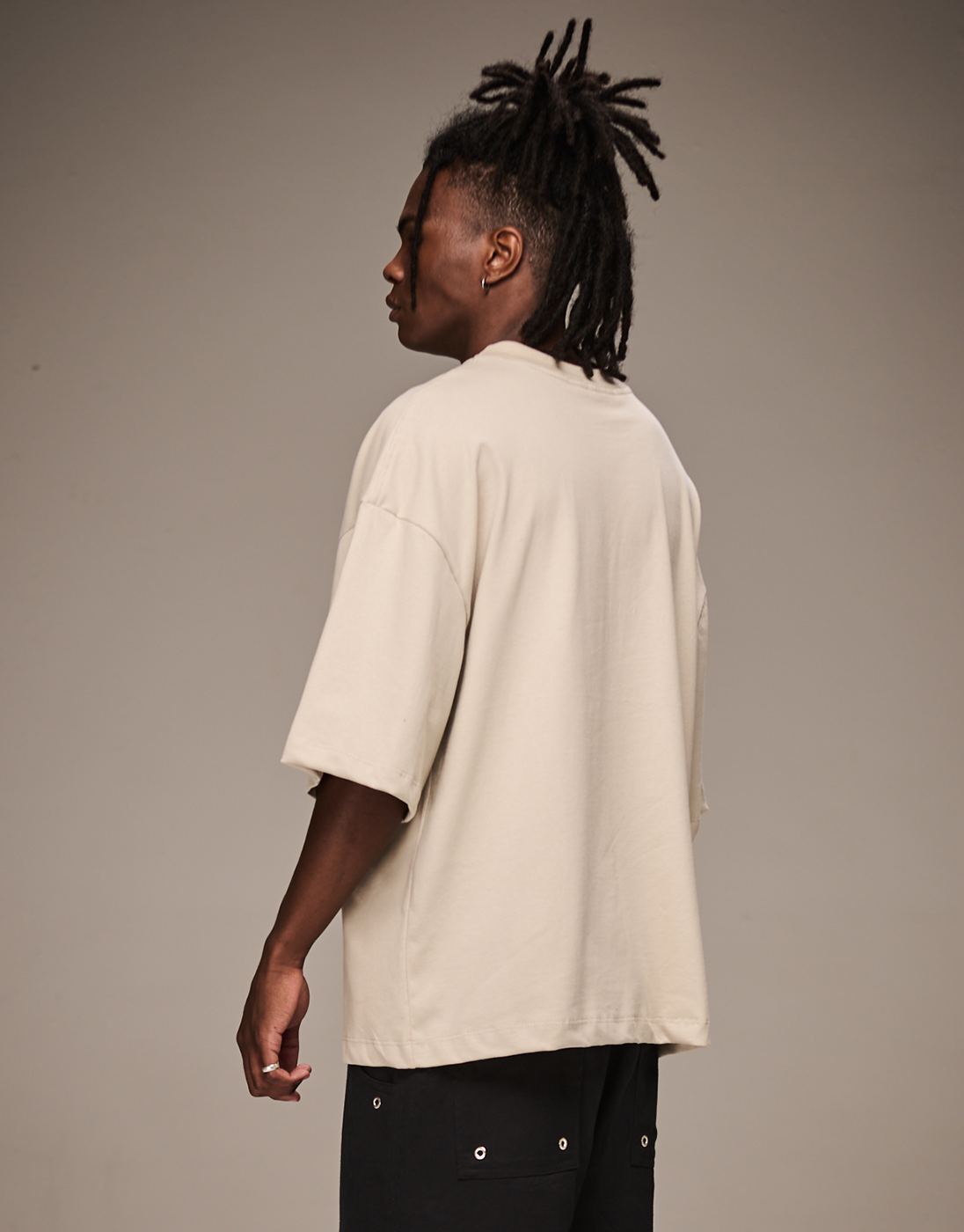 Stonewashed Boxy T-Shirt Beige