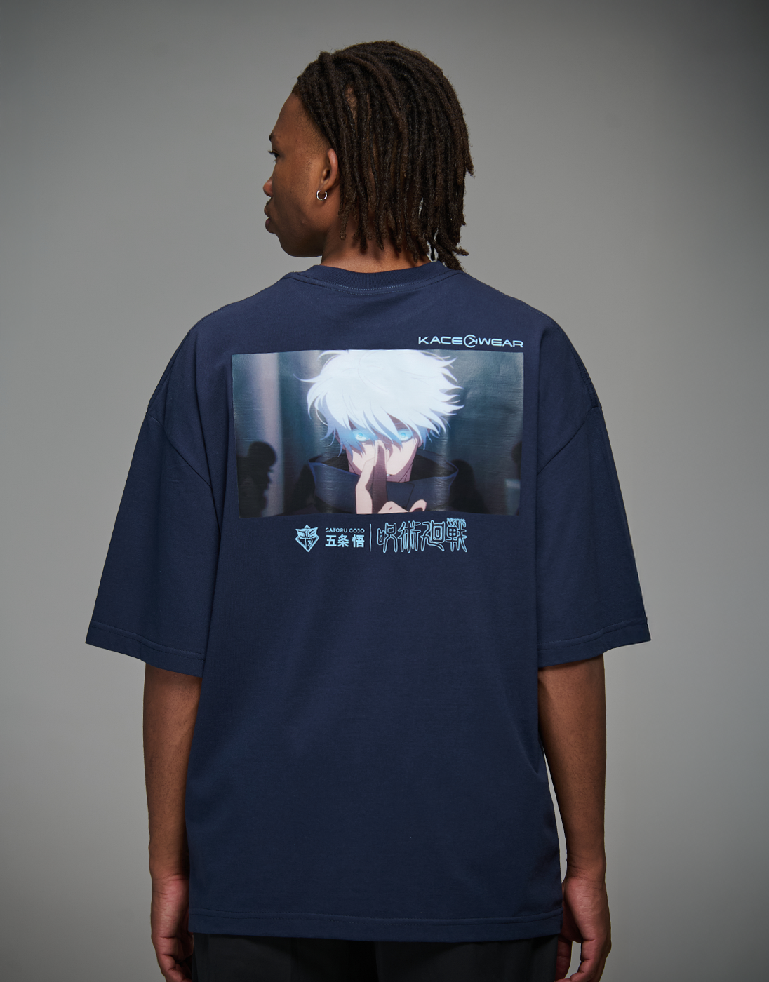 Oversized Satoru Gojo JJK x Kace Wear Blue T-Shirt