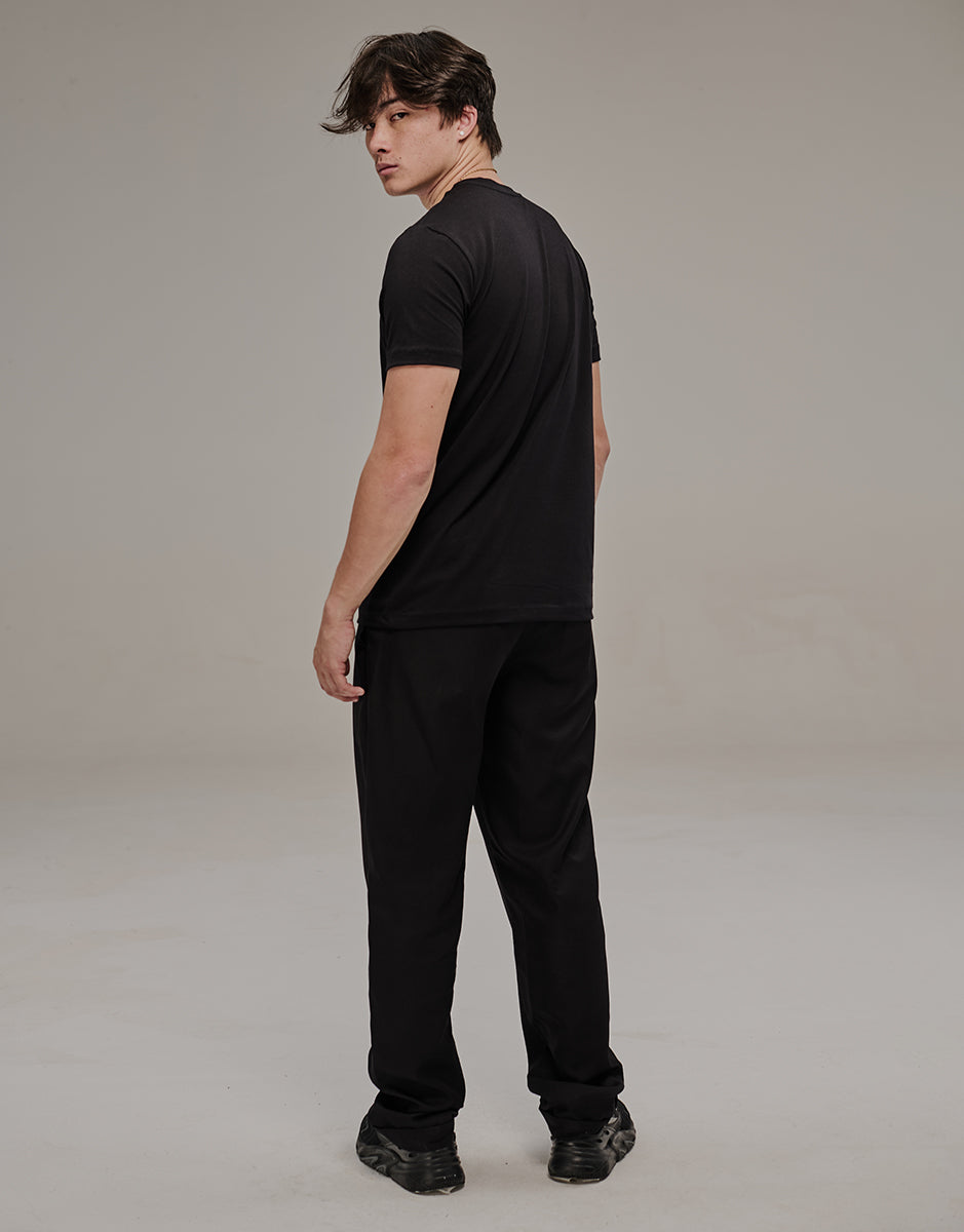 Kace Men's Slim Plain Black T-Shirt