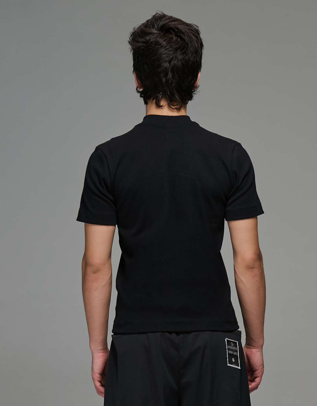 Balance Ribbed Slim T-Shirt - Black