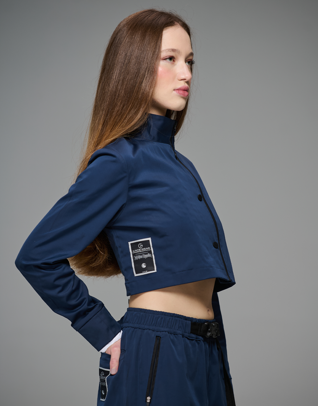 Jujutsu High Cropped Jacket JJK x Kace Wear Blue