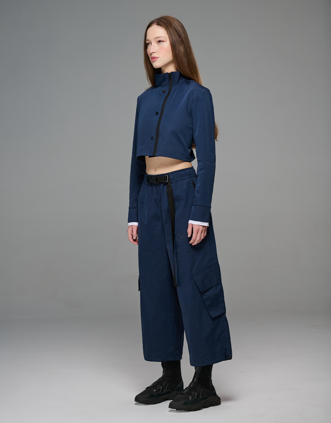 Jujutsu High Cropped Jacket JJK x Kace Wear Blue