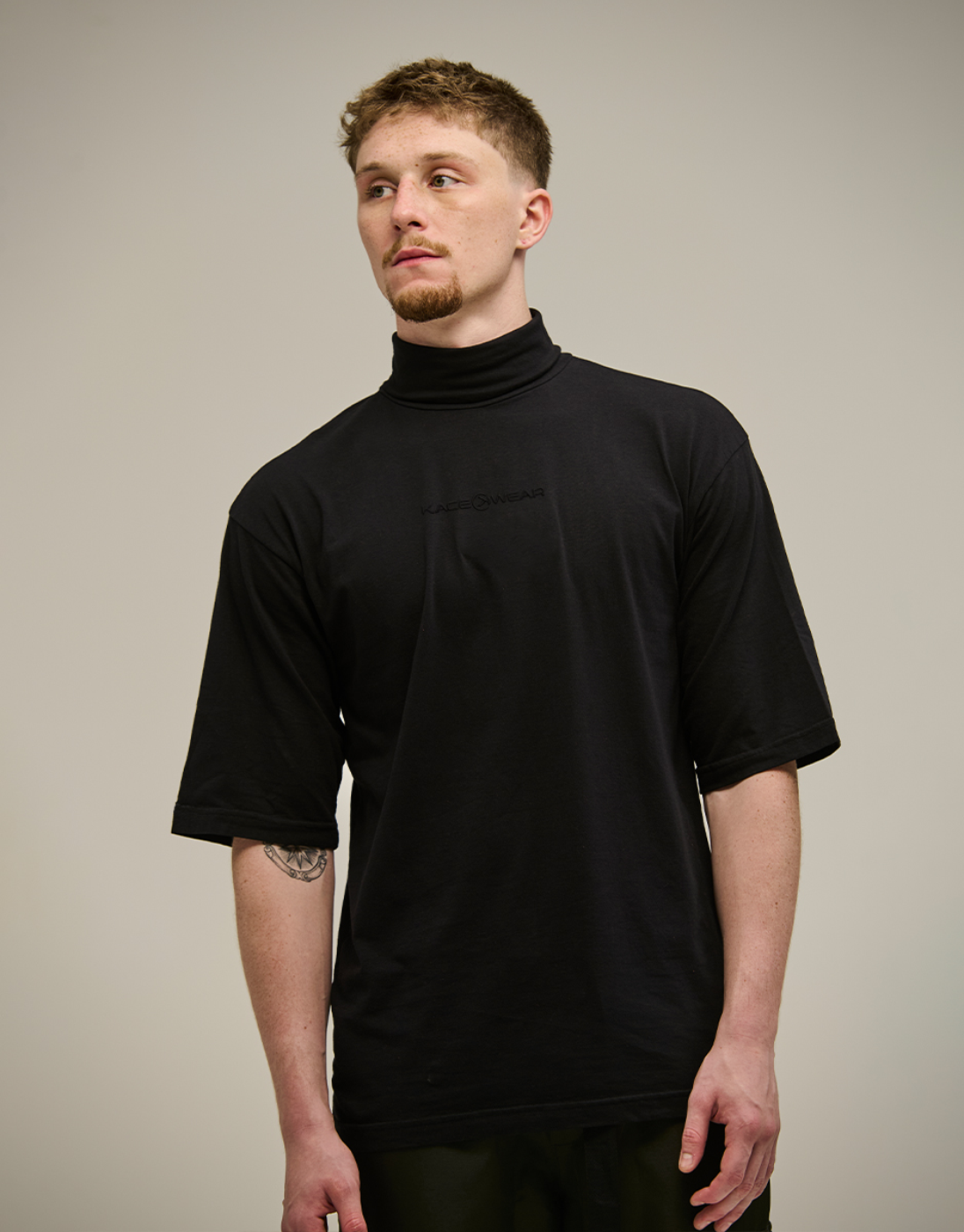 Black Oversized High-Neck Blouse