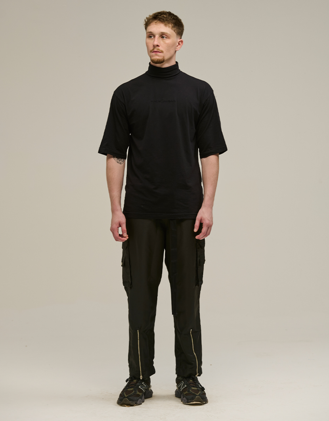Black Oversized High-Neck Blouse