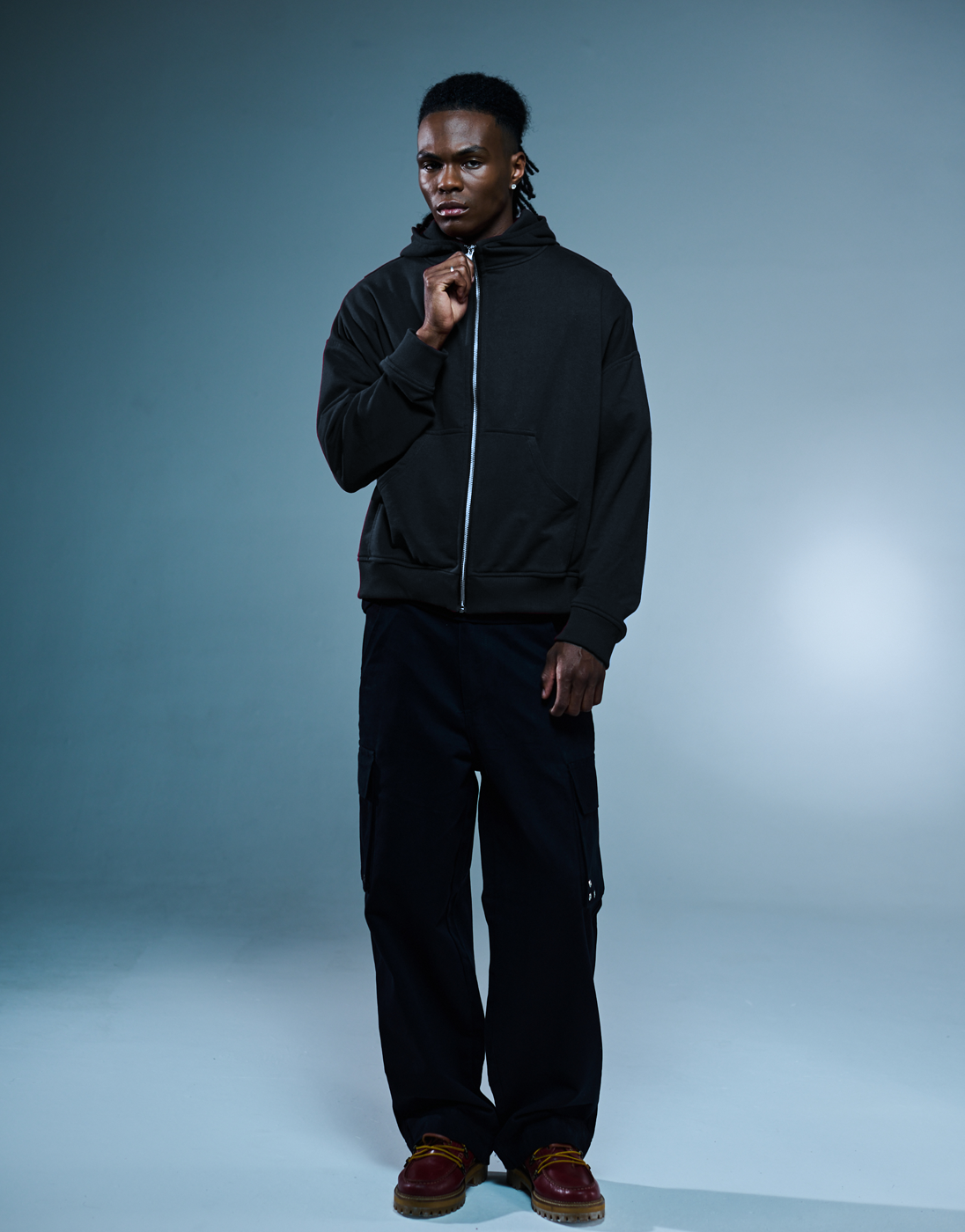Oversized Hoodie Rise Kace Wear x H. Anzai Black
