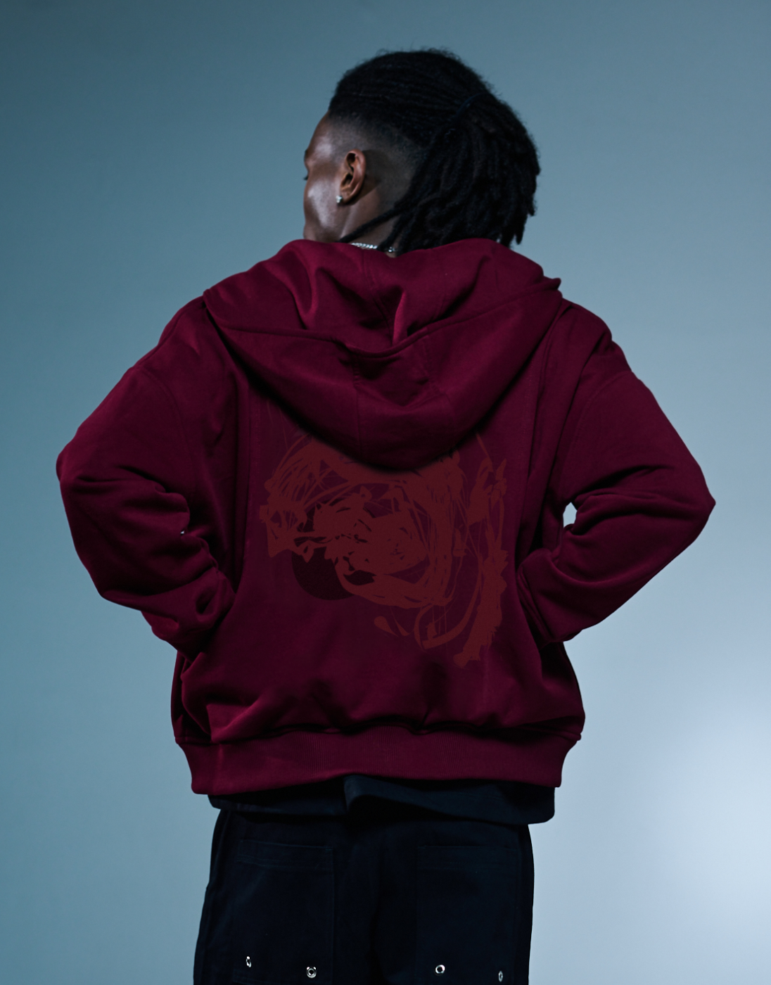 Oversized Hoodie Rise Kace Wear x H. Anzai Wine