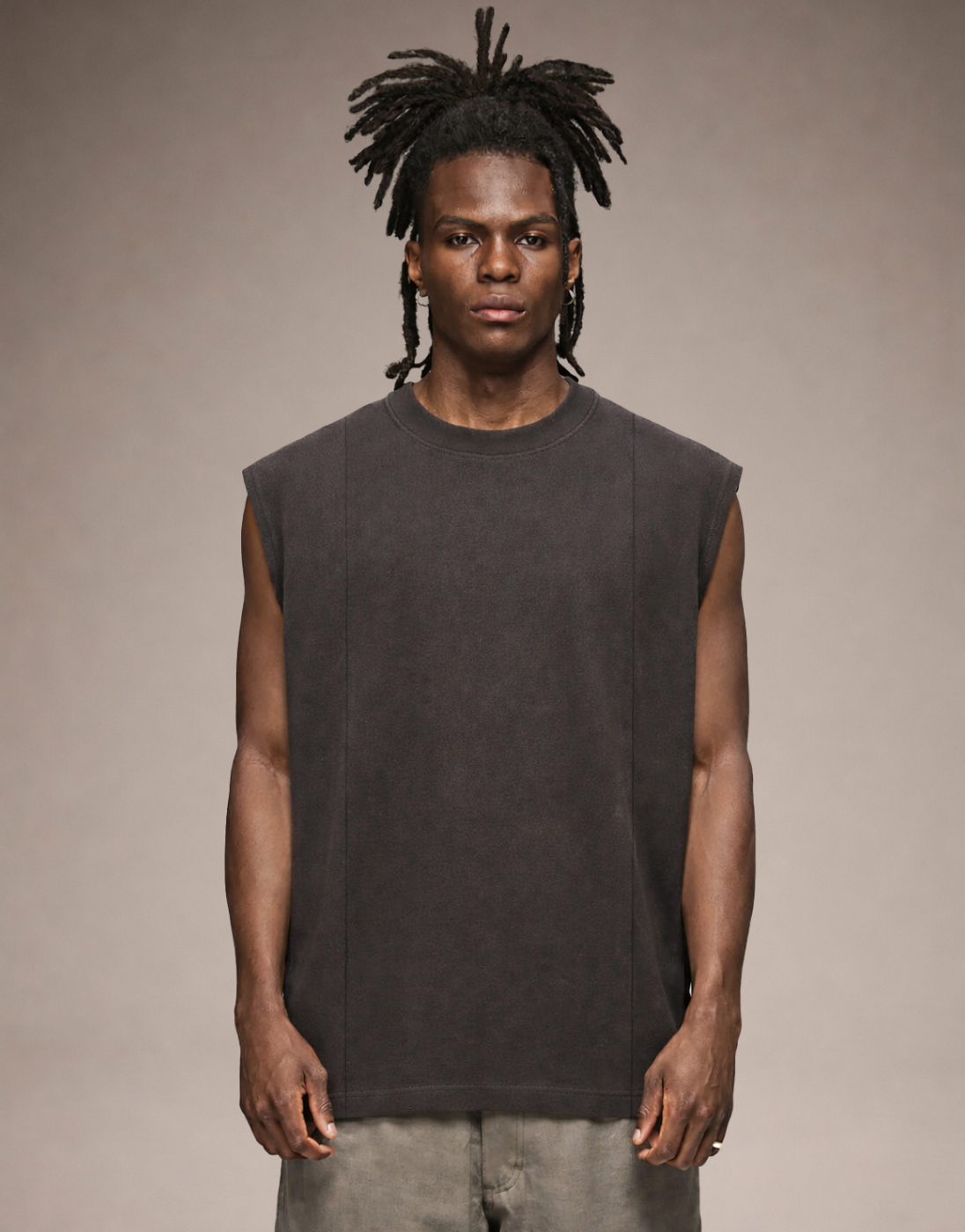 Gray Stonewashed Boxy Tank Top