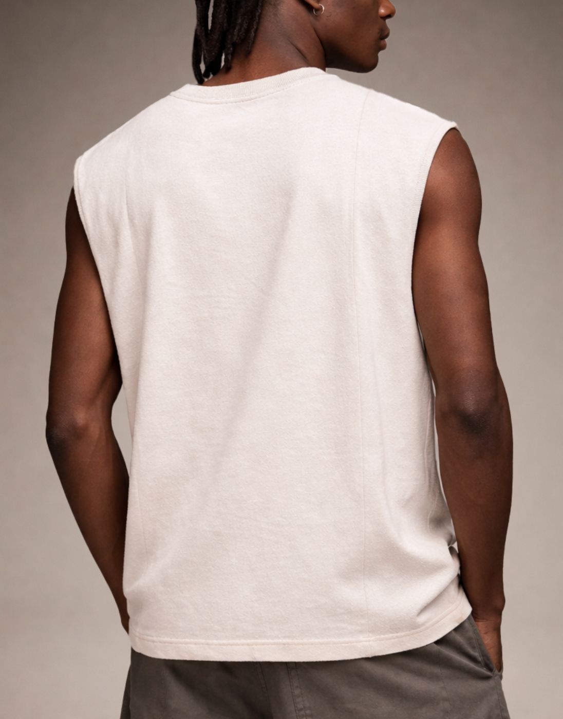 Off-White Plain Boxy Tank Top