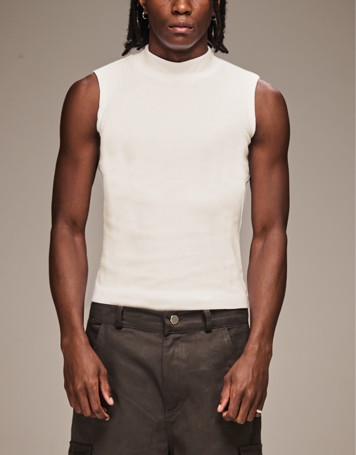 Cloud Off-White High-Neck Tank Top