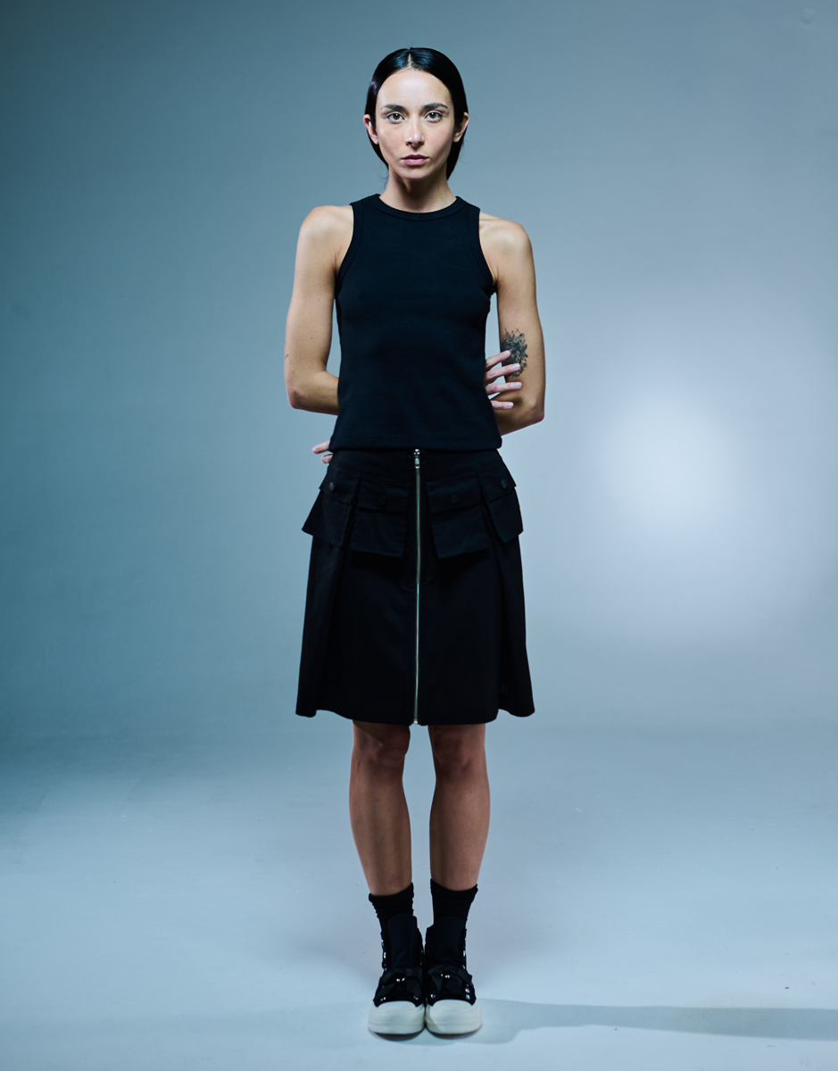Black Cargo Skirt w/ Zipper