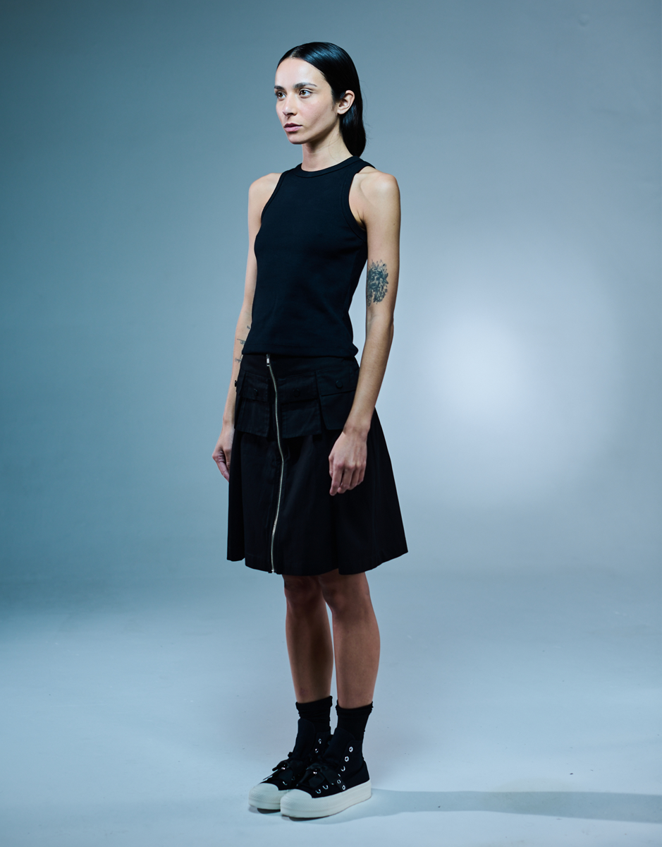 Black Cargo Skirt w/ Zipper